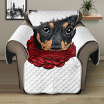 Christmas Santa Dachshund Print Recliner Protector