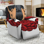 Christmas Santa Dachshund Print Recliner Slipcover