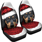 Christmas Santa Dachshund Print Universal Fit Car Seat Covers