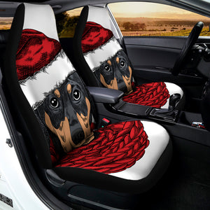 Christmas Santa Dachshund Print Universal Fit Car Seat Covers