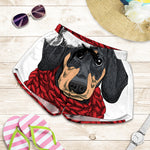 Christmas Santa Dachshund Print Women's Shorts