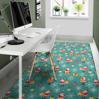 Christmas Santa Gift Pattern Print Area Rug