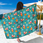Christmas Santa Gift Pattern Print Beach Sarong Wrap