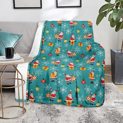 Christmas Santa Gift Pattern Print Blanket