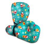 Christmas Santa Gift Pattern Print Boxing Gloves