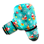 Christmas Santa Gift Pattern Print Boxing Gloves