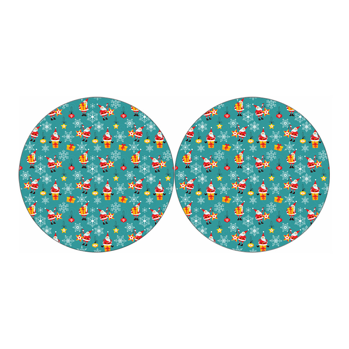 Christmas Santa Gift Pattern Print Car Coasters