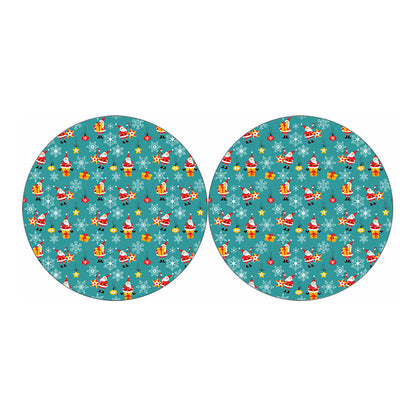 Christmas Santa Gift Pattern Print Car Coasters
