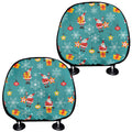 Christmas Santa Gift Pattern Print Car Headrest Covers