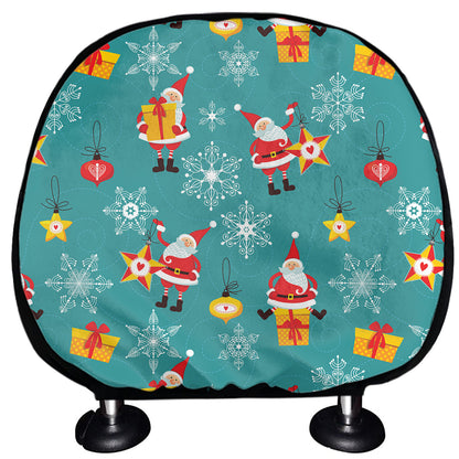 Christmas Santa Gift Pattern Print Car Headrest Covers