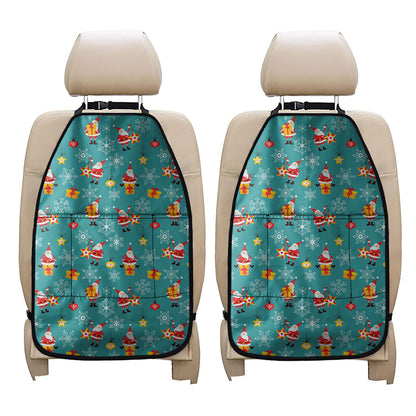 Christmas Santa Gift Pattern Print Car Seat Organizers