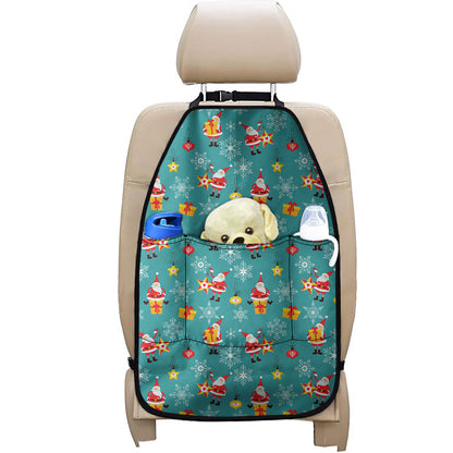 Christmas Santa Gift Pattern Print Car Seat Organizers