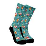 Christmas Santa Gift Pattern Print Crew Socks