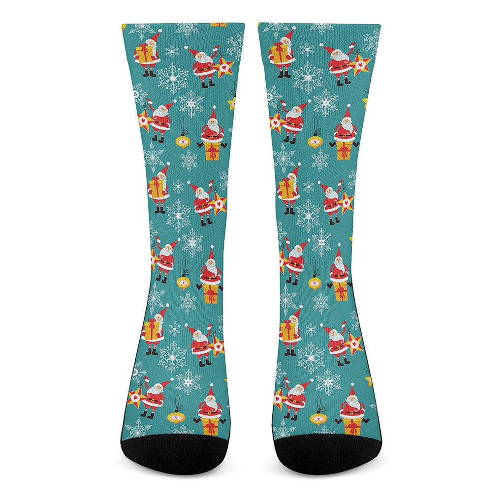 Christmas Santa Gift Pattern Print Crew Socks