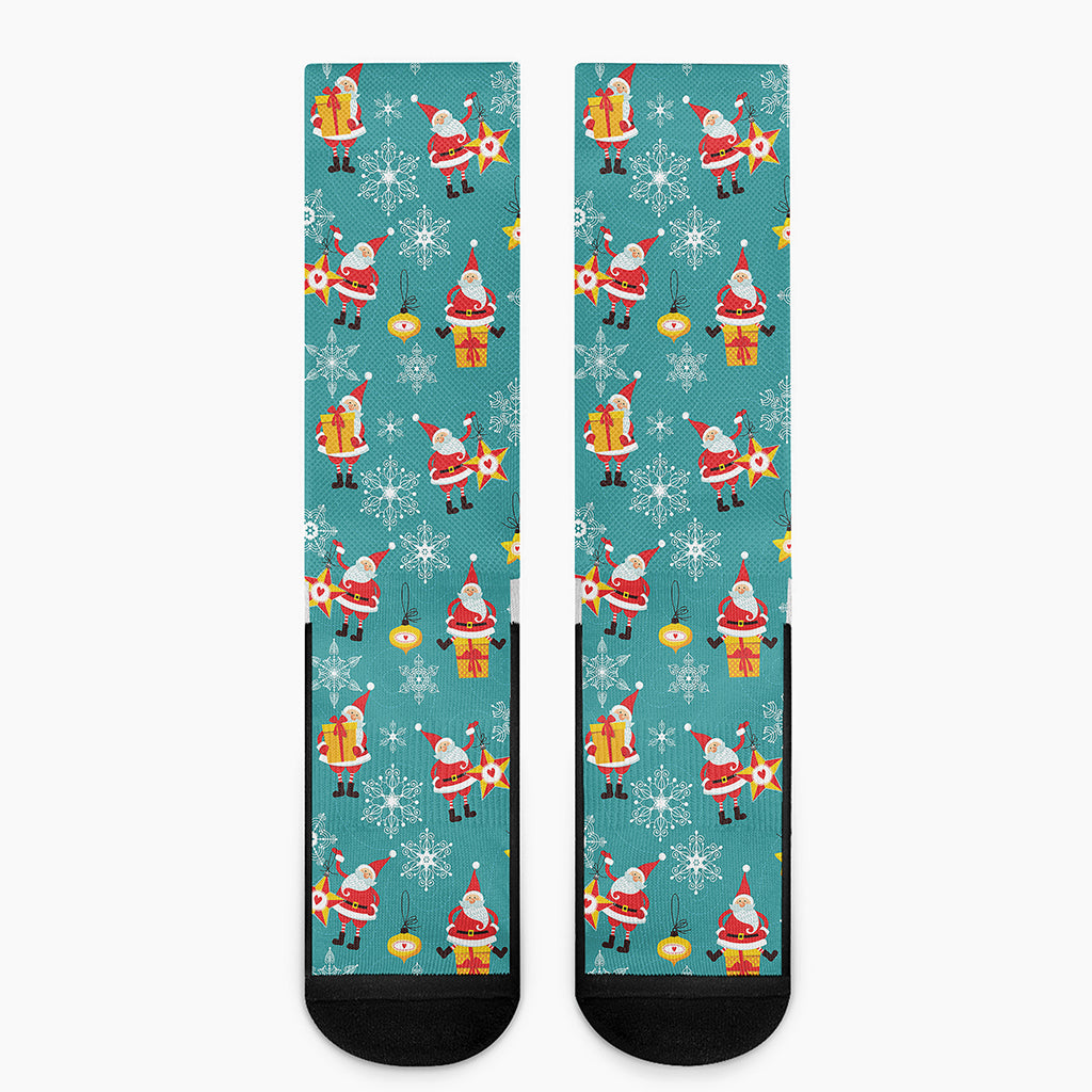 Christmas Santa Gift Pattern Print Crew Socks