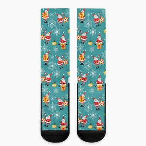 Christmas Santa Gift Pattern Print Crew Socks