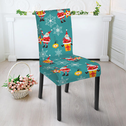 Christmas Santa Gift Pattern Print Dining Chair Slipcover