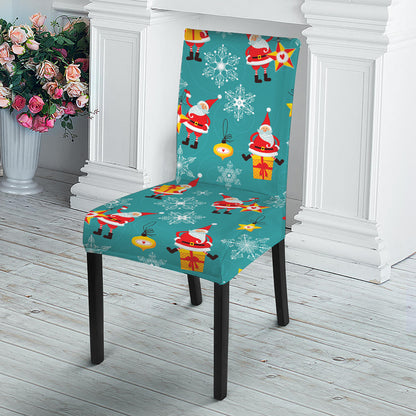 Christmas Santa Gift Pattern Print Dining Chair Slipcover