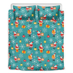 Christmas Santa Gift Pattern Print Duvet Cover Bedding Set