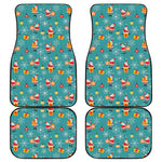 Christmas Santa Gift Pattern Print Front and Back Car Floor Mats