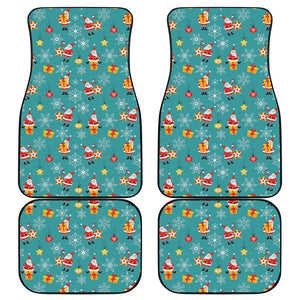 Christmas Santa Gift Pattern Print Front and Back Car Floor Mats