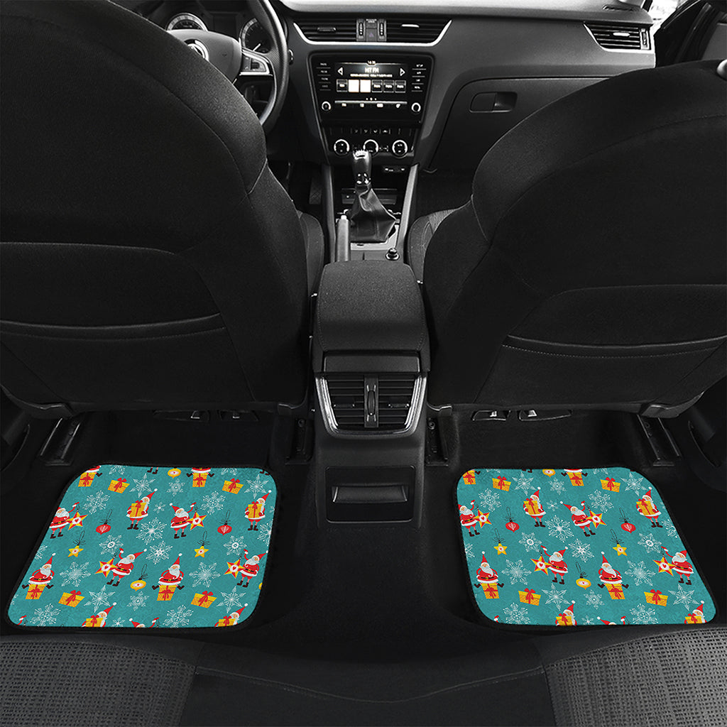 Christmas Santa Gift Pattern Print Front and Back Car Floor Mats