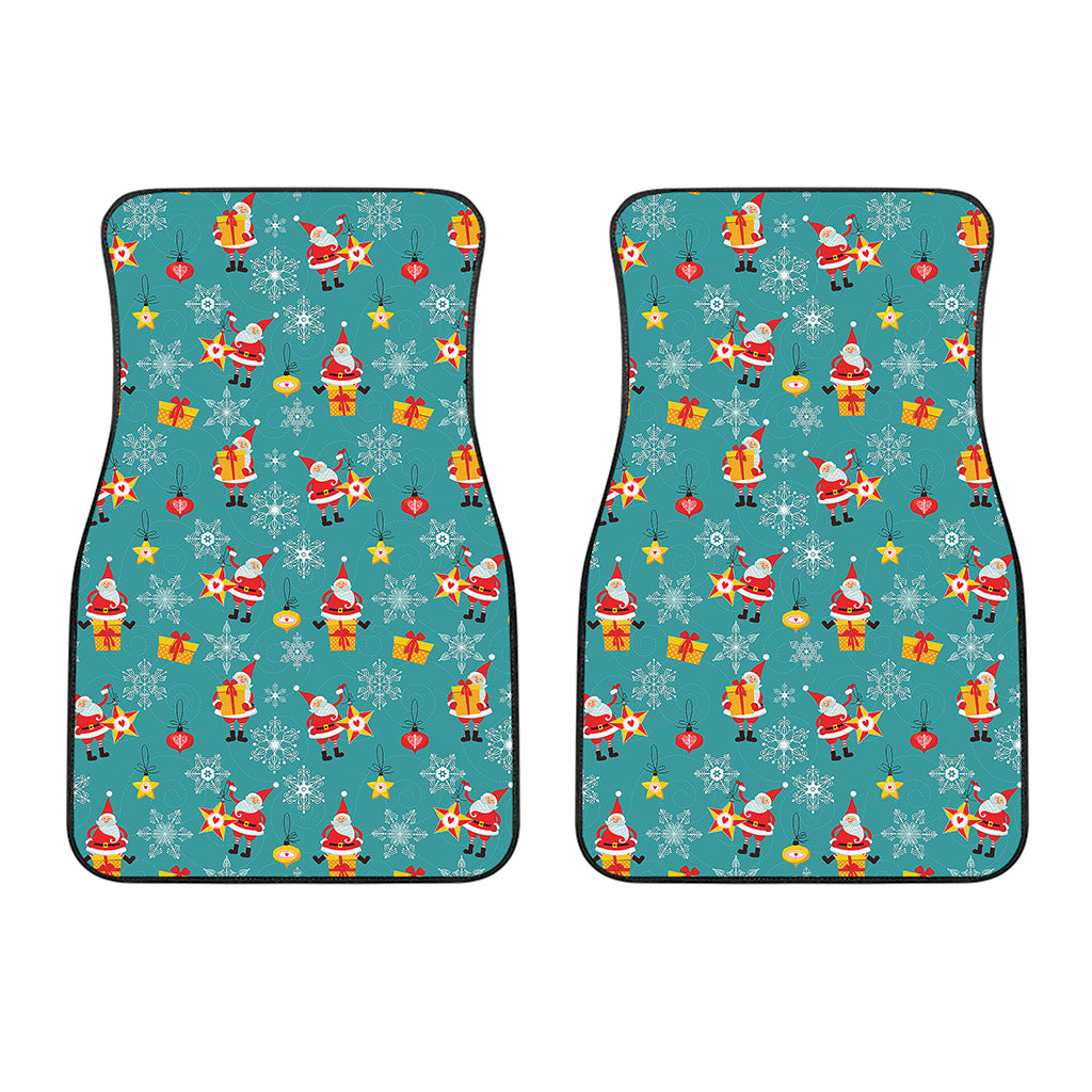 Christmas Santa Gift Pattern Print Front Car Floor Mats