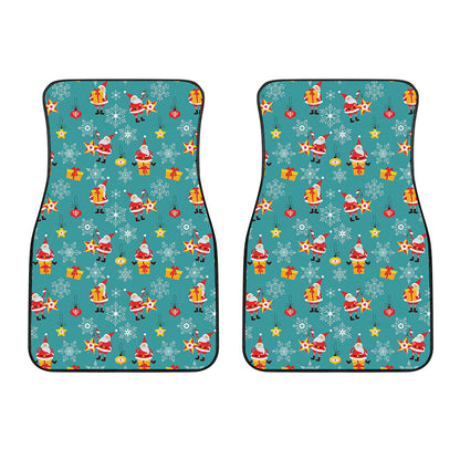 Christmas Santa Gift Pattern Print Front Car Floor Mats