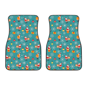 Christmas Santa Gift Pattern Print Front Car Floor Mats