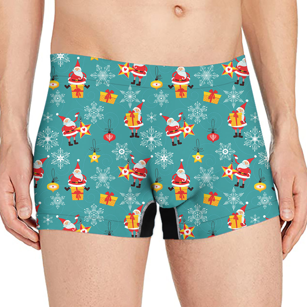 Christmas Santa Gift Pattern Print Men's Boxer Briefs