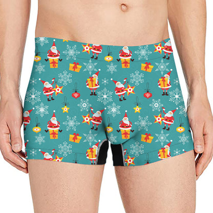 Christmas Santa Gift Pattern Print Men's Boxer Briefs