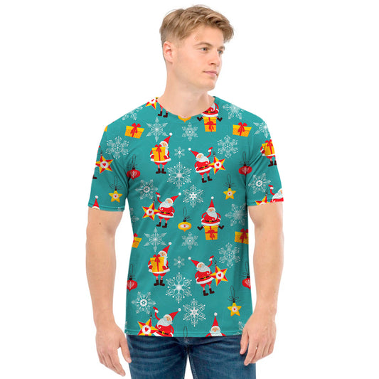 Christmas Santa Gift Pattern Print Men's T-Shirt