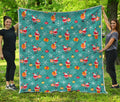 Christmas Santa Gift Pattern Print Quilt
