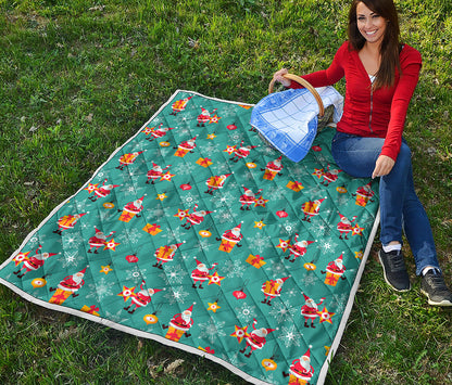Christmas Santa Gift Pattern Print Quilt