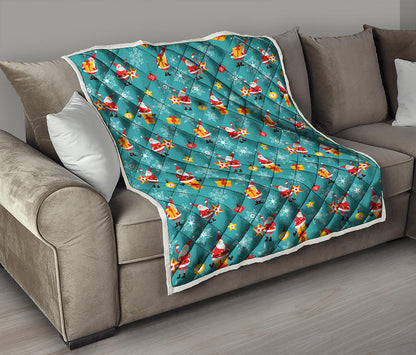 Christmas Santa Gift Pattern Print Quilt