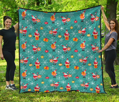 Christmas Santa Gift Pattern Print Quilt