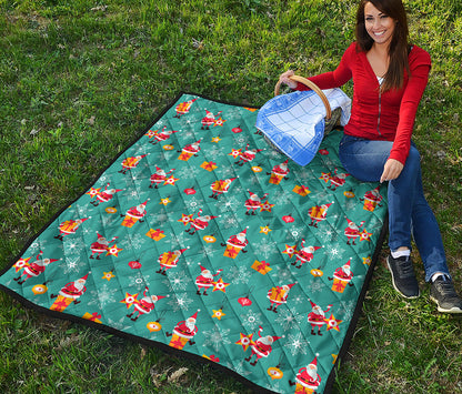 Christmas Santa Gift Pattern Print Quilt