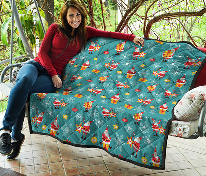 Christmas Santa Gift Pattern Print Quilt