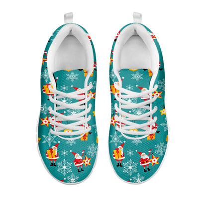 Christmas Santa Gift Pattern Print White Sneakers