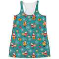 Christmas Santa Gift Pattern Print Women's Racerback Tank Top