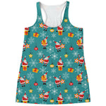 Christmas Santa Gift Pattern Print Women's Racerback Tank Top