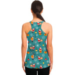 Christmas Santa Gift Pattern Print Women's Racerback Tank Top