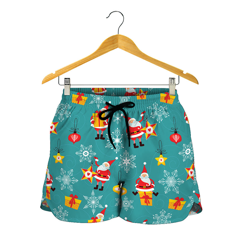 Christmas Santa Gift Pattern Print Women's Shorts