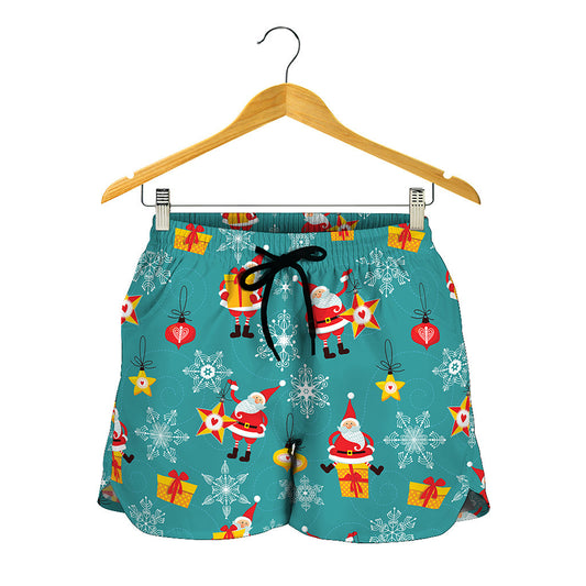 Christmas Santa Gift Pattern Print Women's Shorts