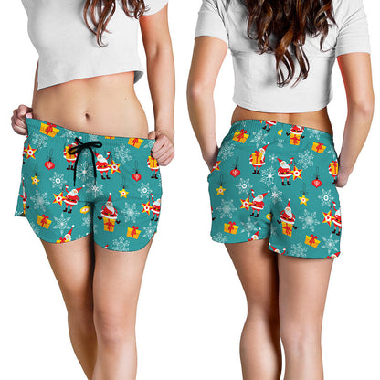 Christmas Santa Gift Pattern Print Women's Shorts