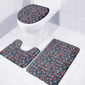 Christmas Santa Hats Pattern Print 3 Piece Bath Mat Set
