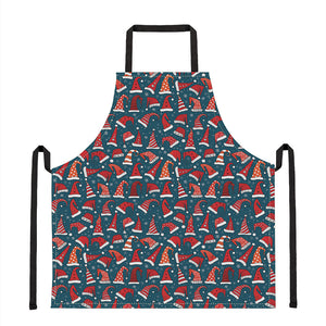 Christmas Santa Hats Pattern Print Apron