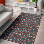 Christmas Santa Hats Pattern Print Area Rug