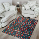 Christmas Santa Hats Pattern Print Area Rug