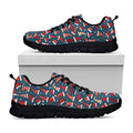 Christmas Santa Hats Pattern Print Black Running Shoes